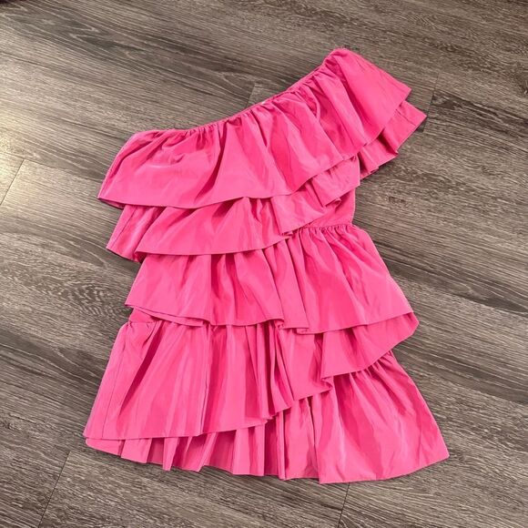 Endless Rose One Shoulder Ruffled Mini Dress New - Picture 1 of 4